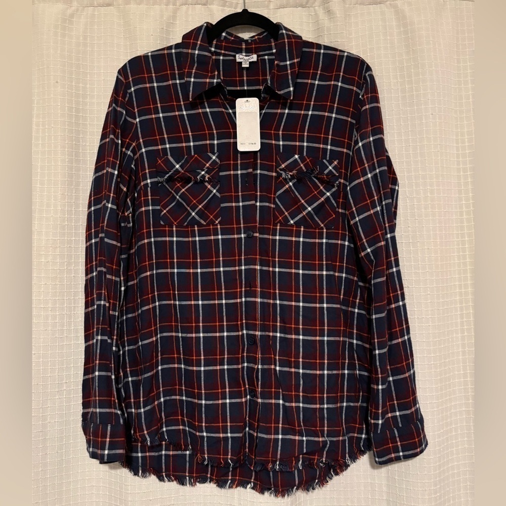 Splendid Marguerite Plaid flannel shirt buttoned